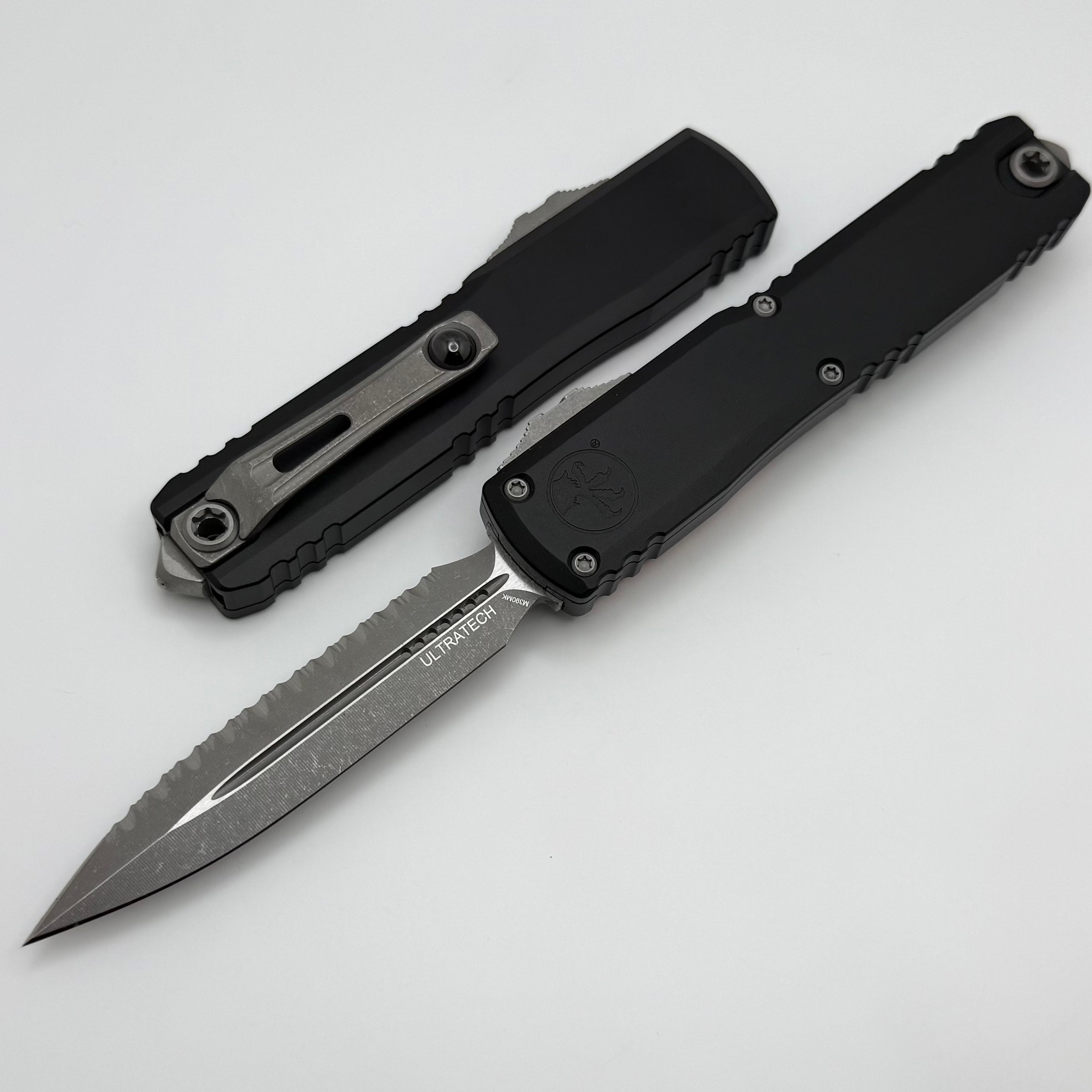 Microtech Ultratech ZBP D/E Apocalyptic Full Serrated w/ Black Handle