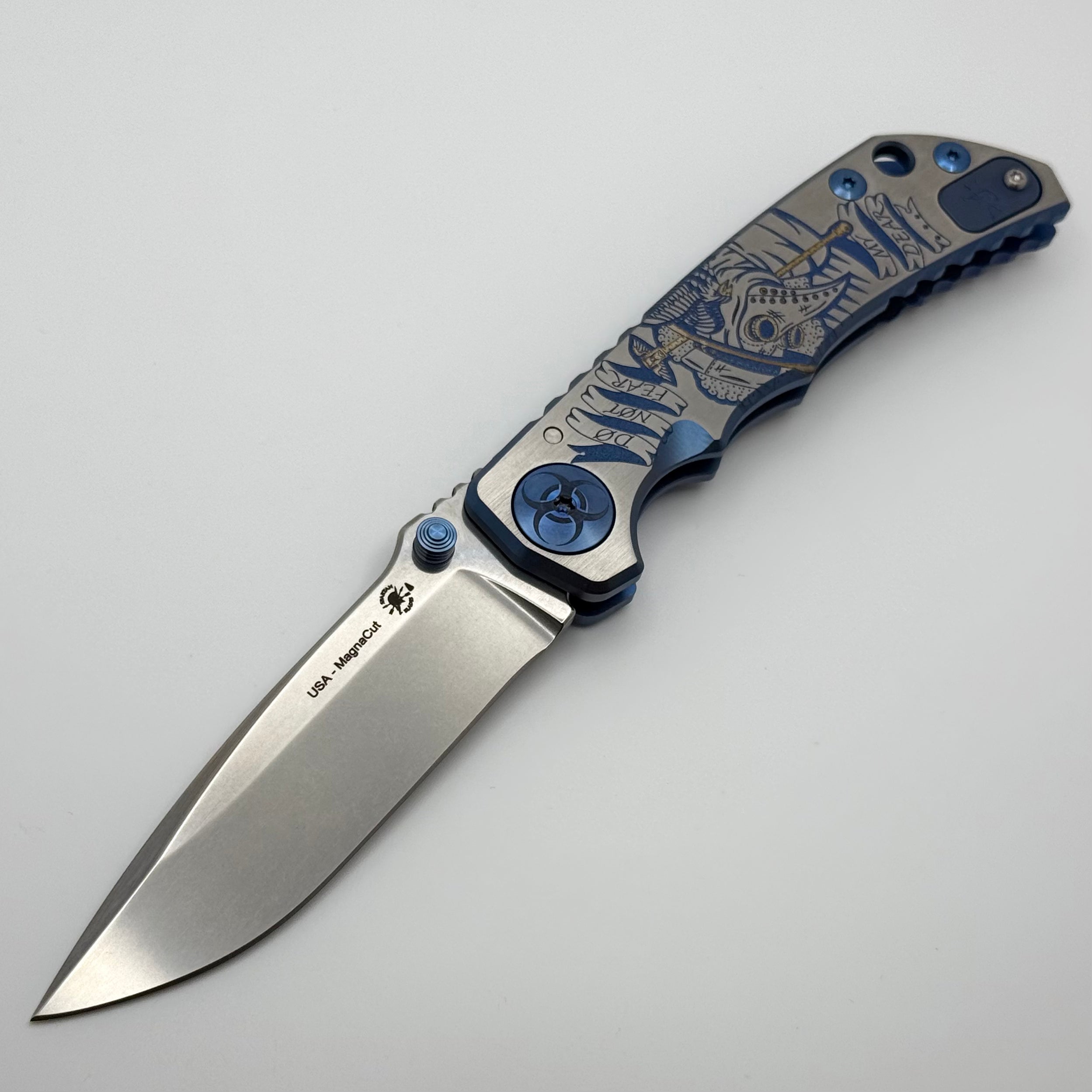 Spartan Blades Harsey Folder Satin Rub/Blue Plague Doctor Special Edit