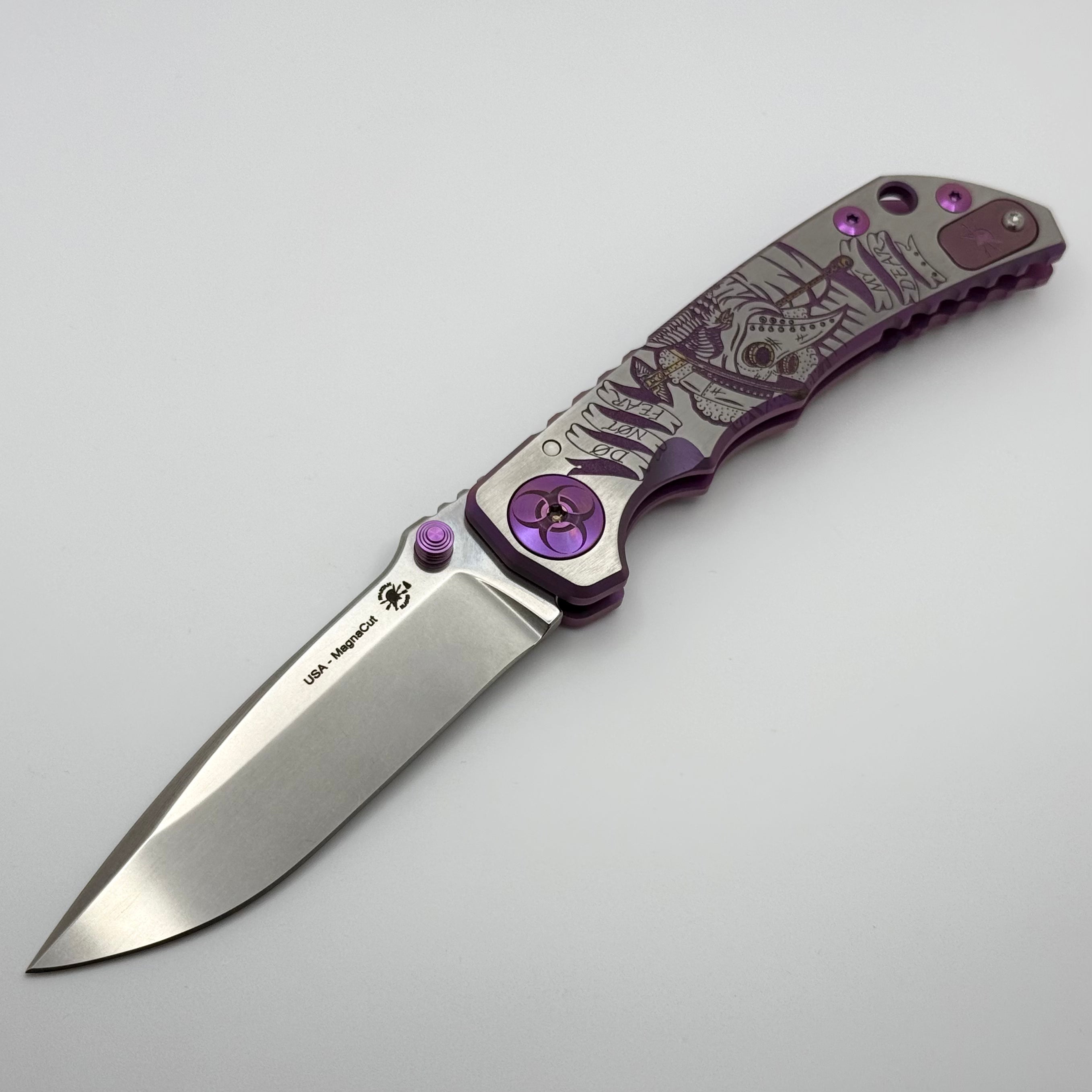 Spartan Blades Harsey Folder Satin Rub/Purple Plague Doctor Special Ed