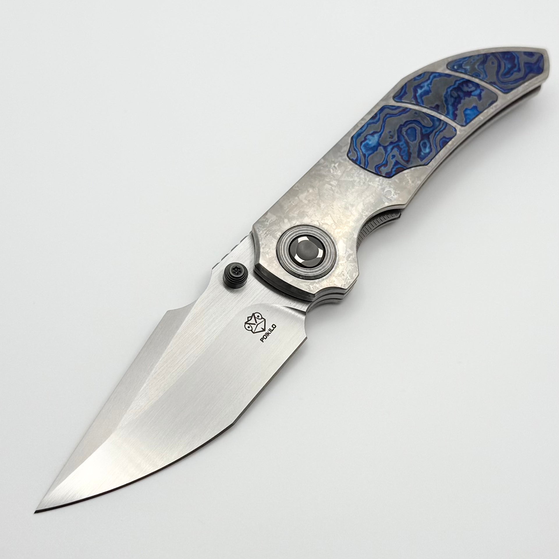 Poikilo Blade Christensen Knifeworks Casque Titanium Handles w/ 3 Piec