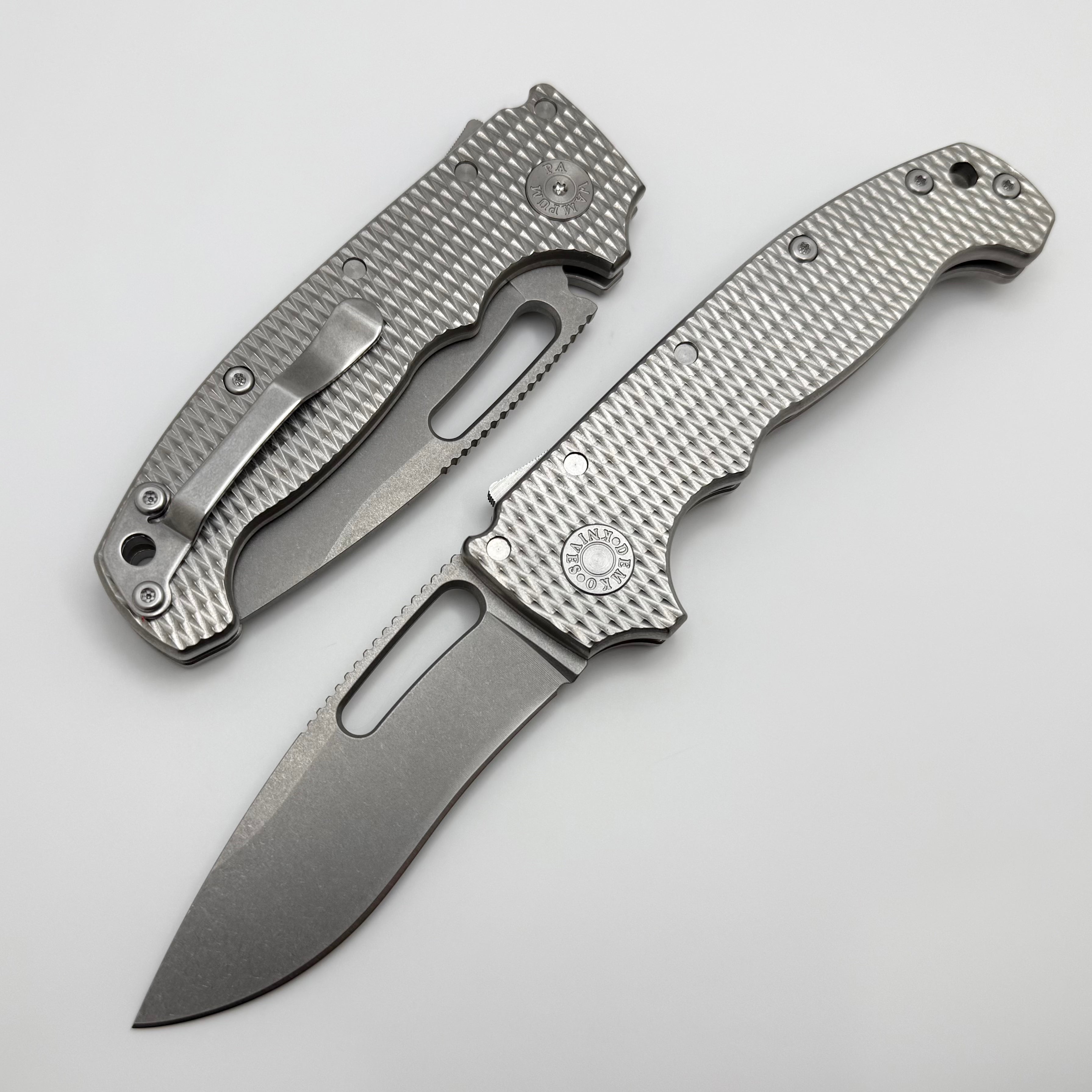Demko Knives MG AD20S V2 Kopis CPM-20CV & Textured Titanium Handles