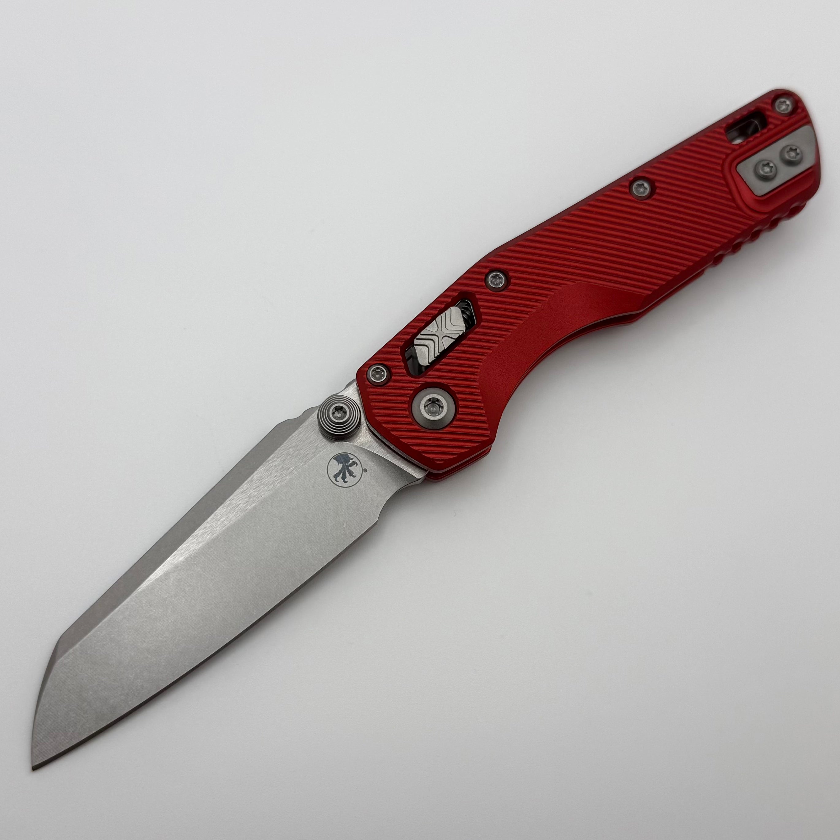 Microtech MSI RAM LOK Mini Red Fluted Aluminum Handles w/ Stonewashed