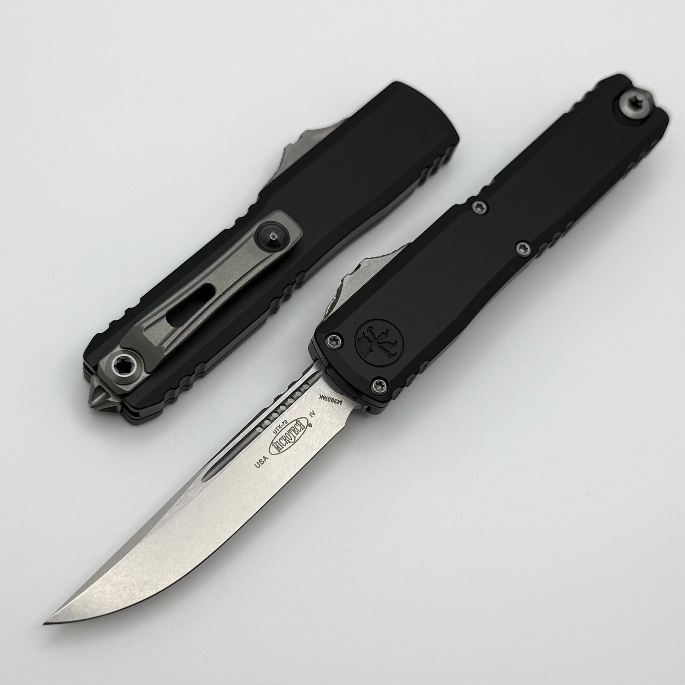 Microtech UTX-70 Gen IV w/ Black Handle & Stonewash S/E M390MK 11484-1