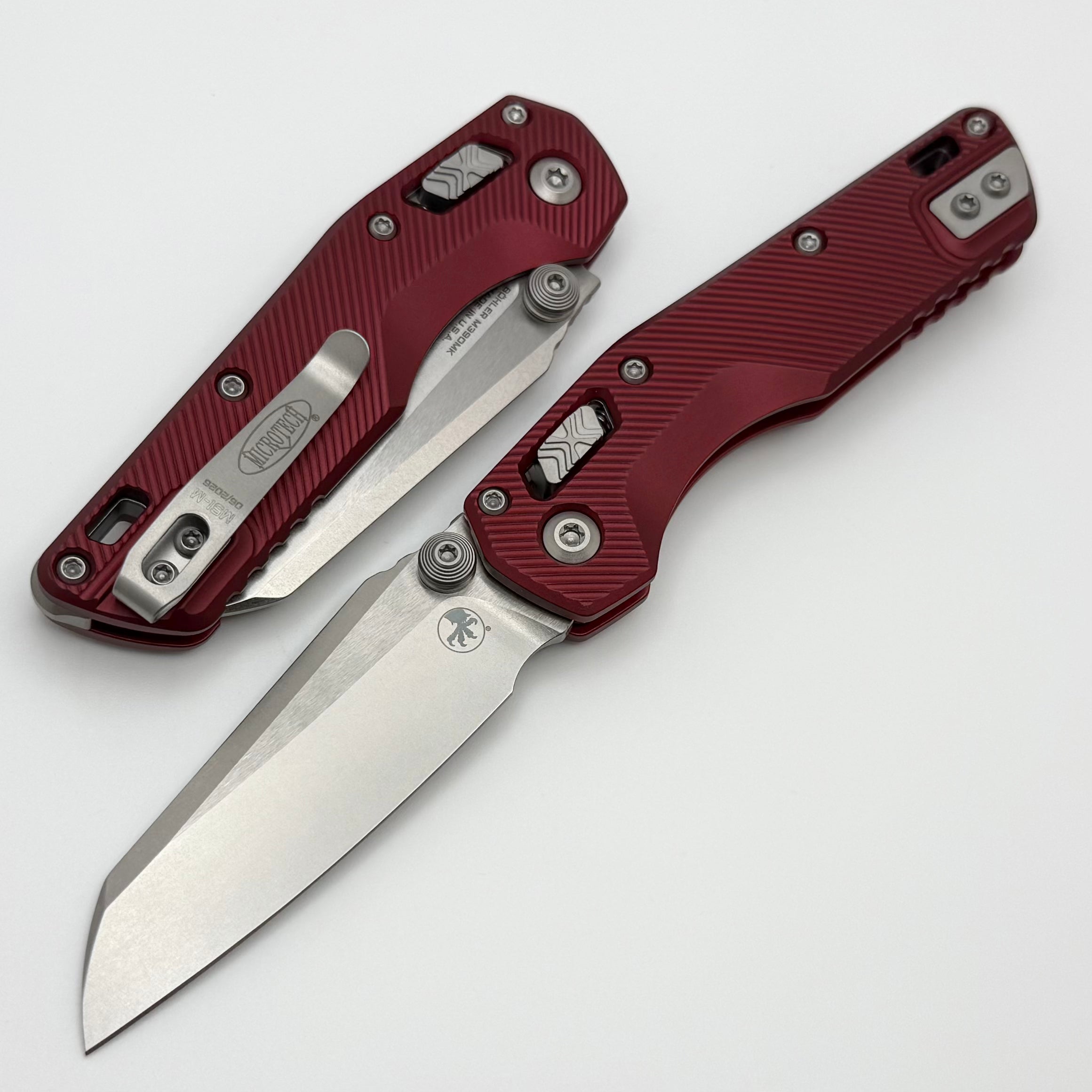 Microtech MSI RAM LOK Mini Merlot Fluted Aluminum Handles w/ Stonewash