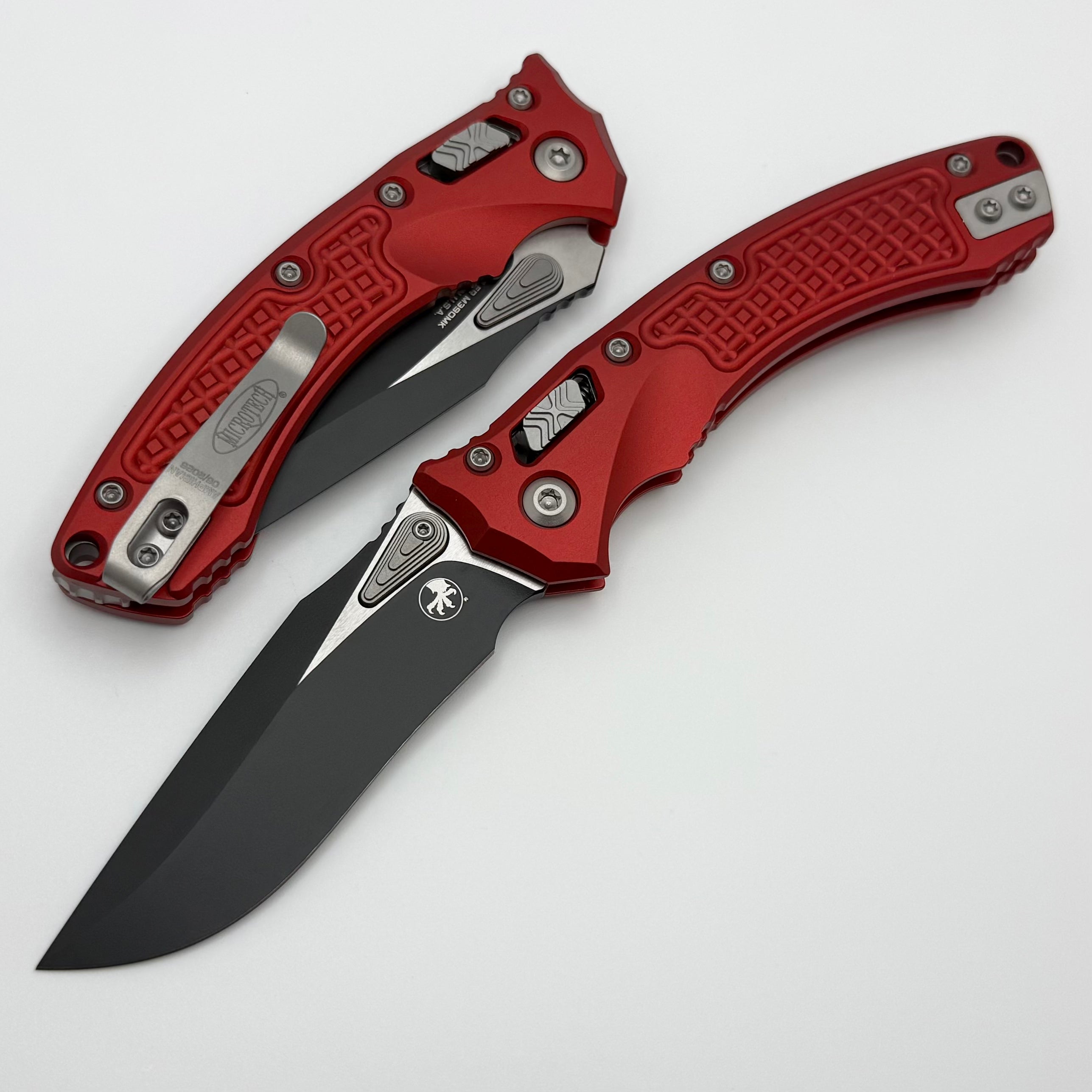 mini bare Microtech Amphibian Mini RAM LOK Red Frag Aluminum & Tactical Standard