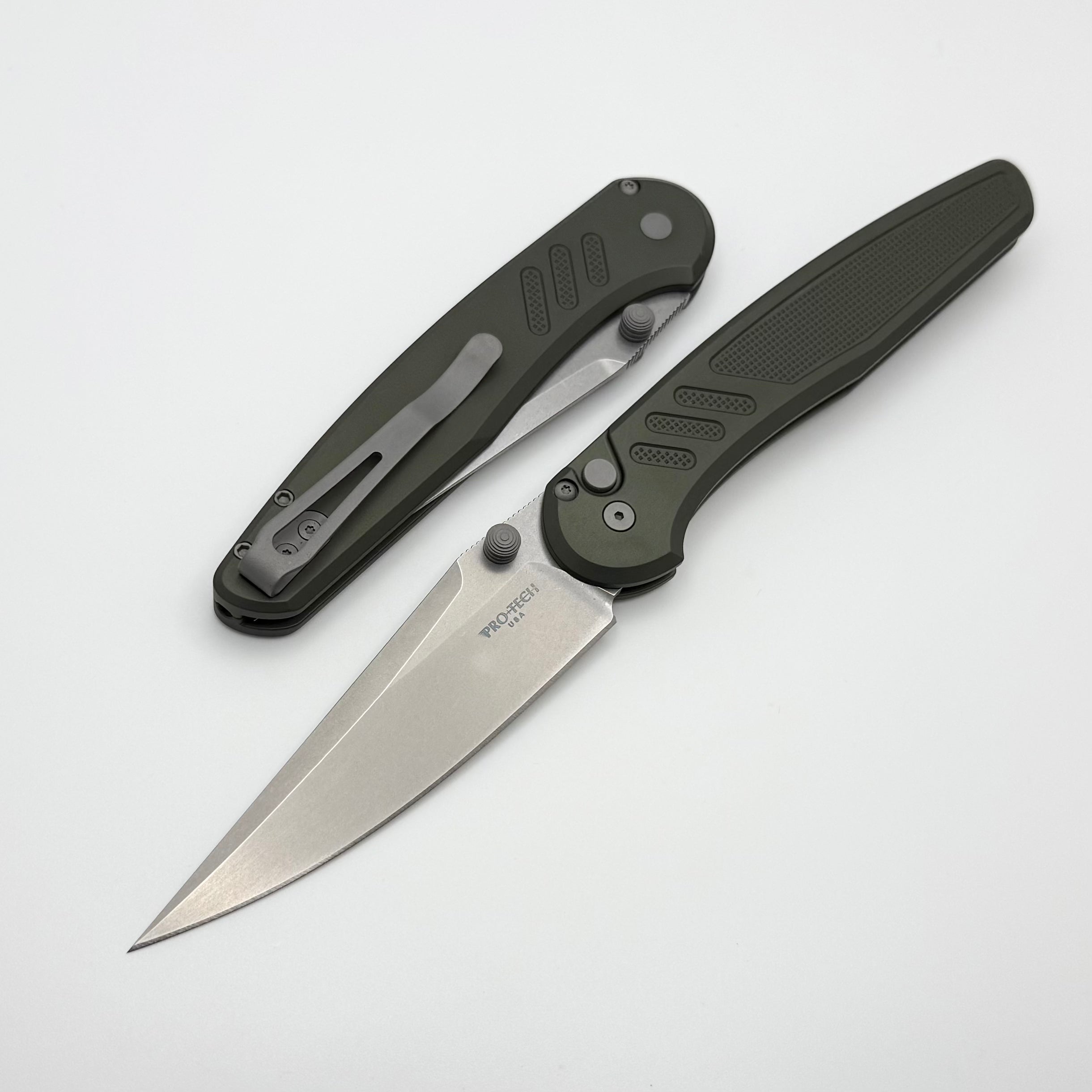 Pro-Tech Avalon Peace Neighbor w/ Knurled Green Aluminum Handle & Magn
