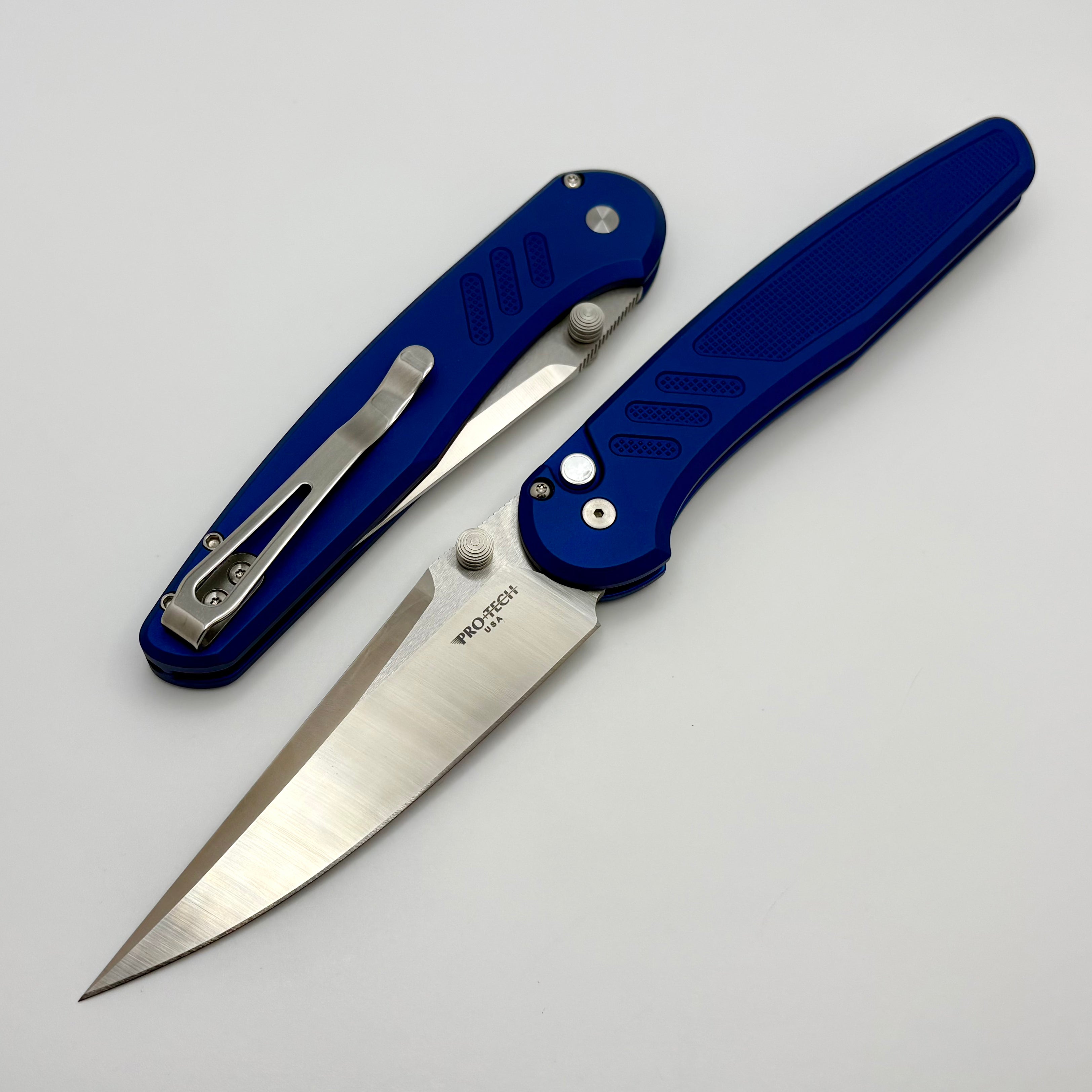 Pro-Tech Avalon Peace Neighbor w/ Knurled Blue Aluminum Handle & Machi