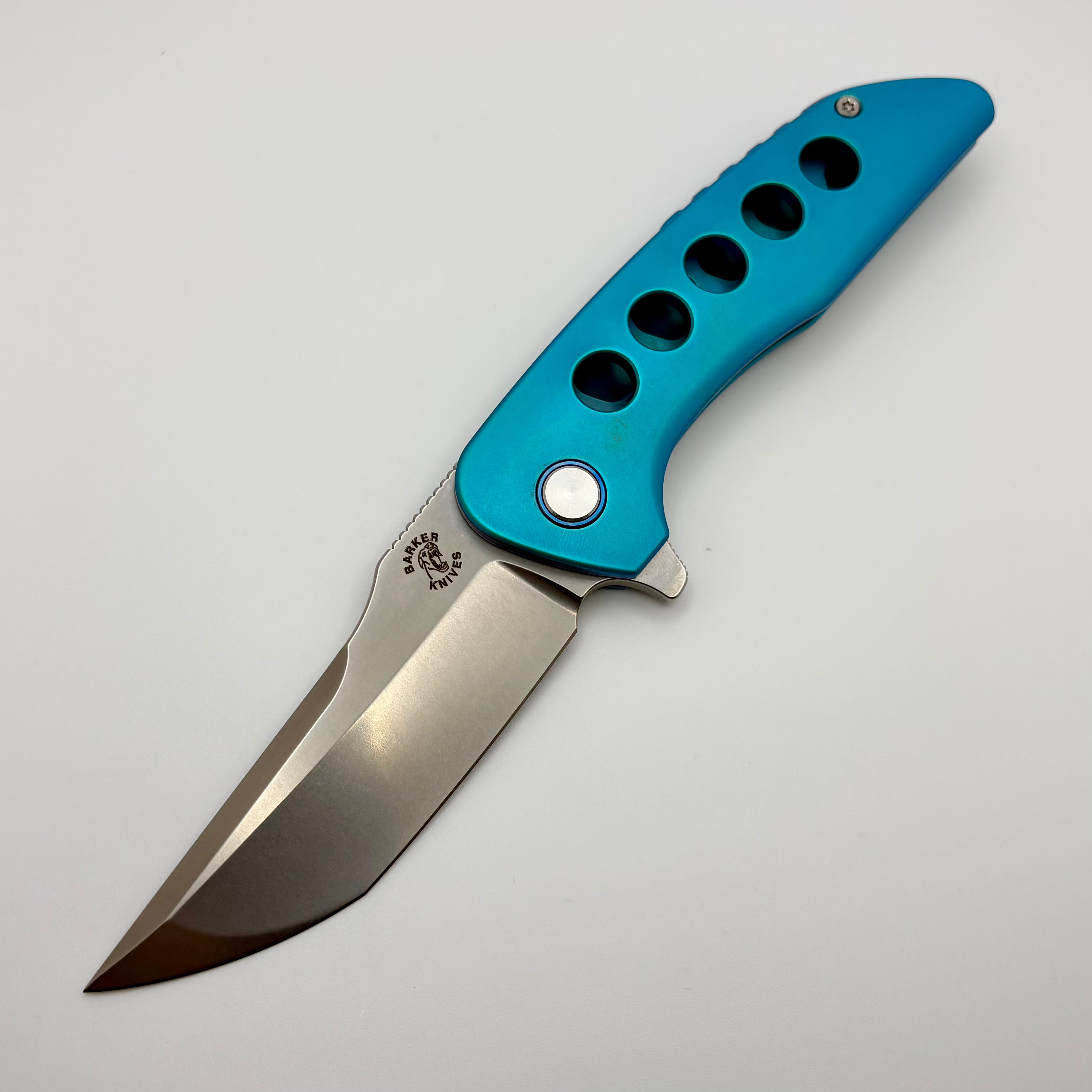 Mechforce & Barker Knives Collab Hokkaido w/ Anodized Teal Titanium Ho
