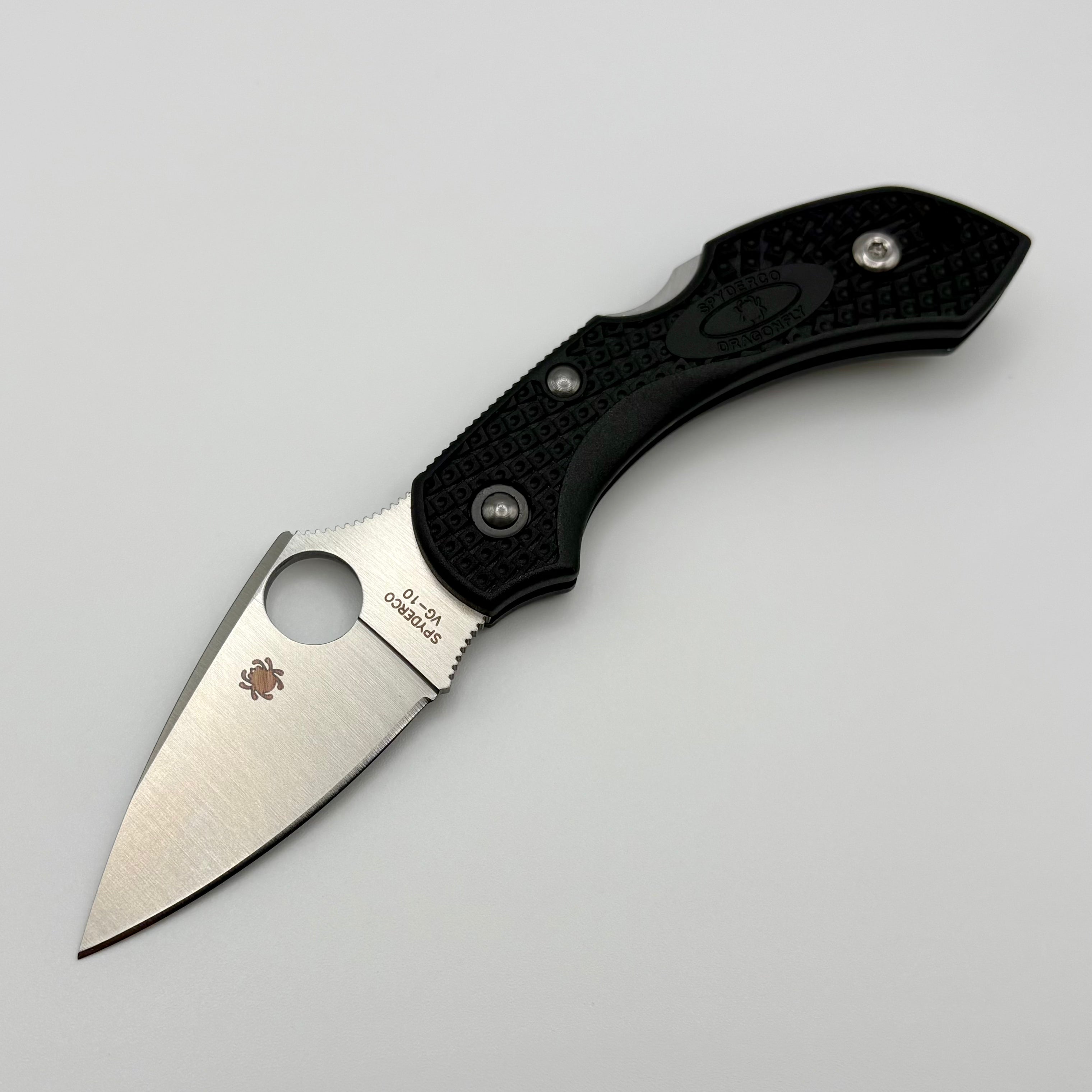 PIDE チョウ! ビガンキ 007 BLACK Spyderco Dragonfly 2 Black FRN & VG-10 Plainedge C28PBK2