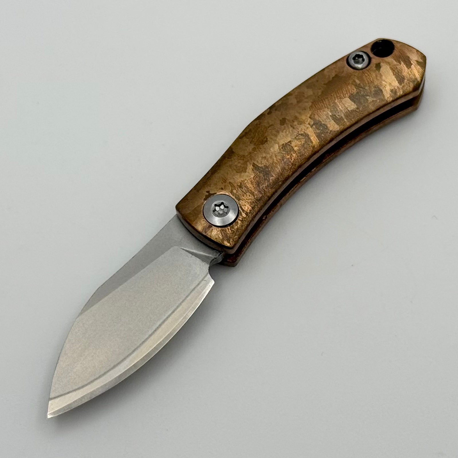 Kunwu Nano Folding Neck Knife w/ Spotted Copper Handle & 1.28