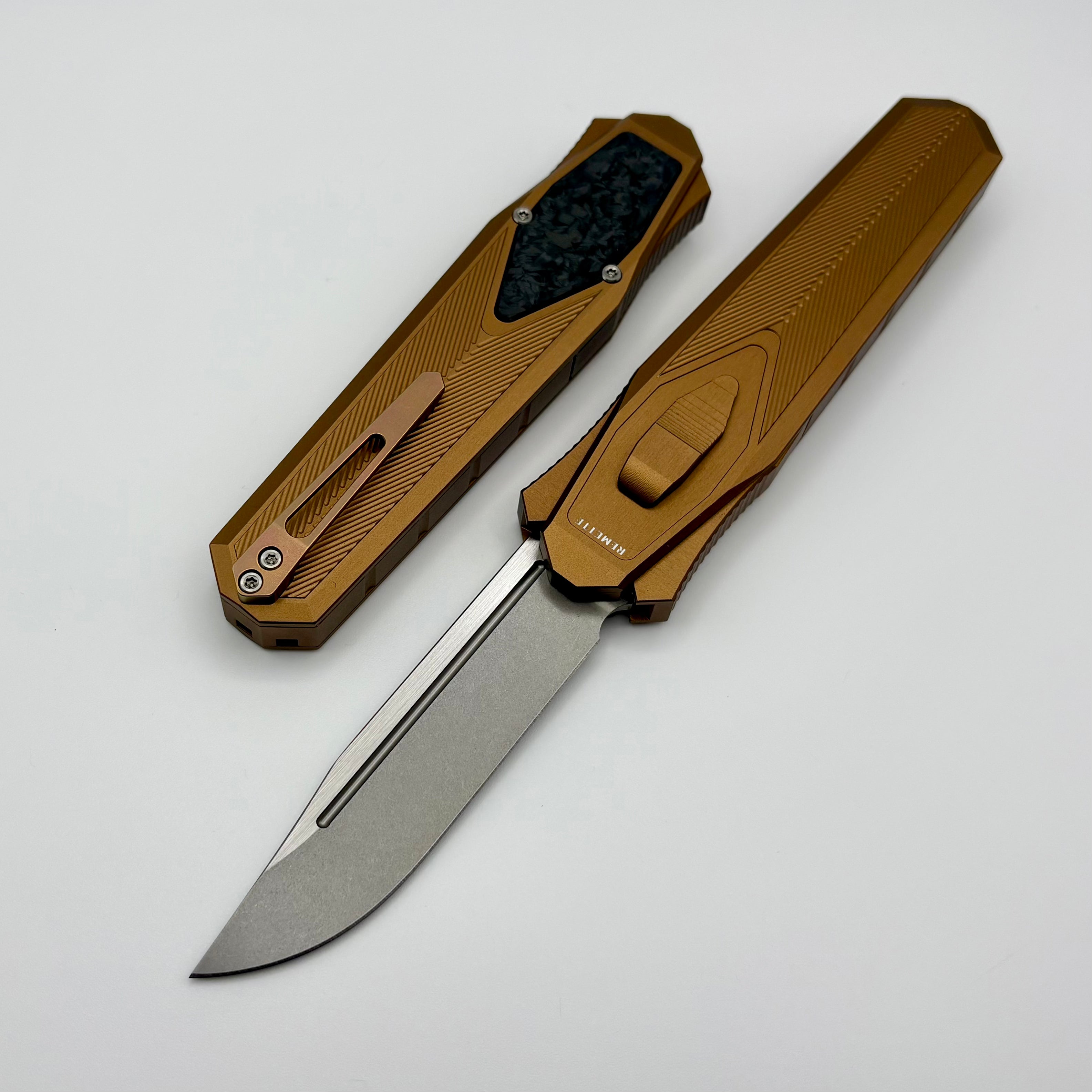 ray様 Remette RT-Swordfish Copper Aluminum Handles w/ Carbon Fiber inlay and