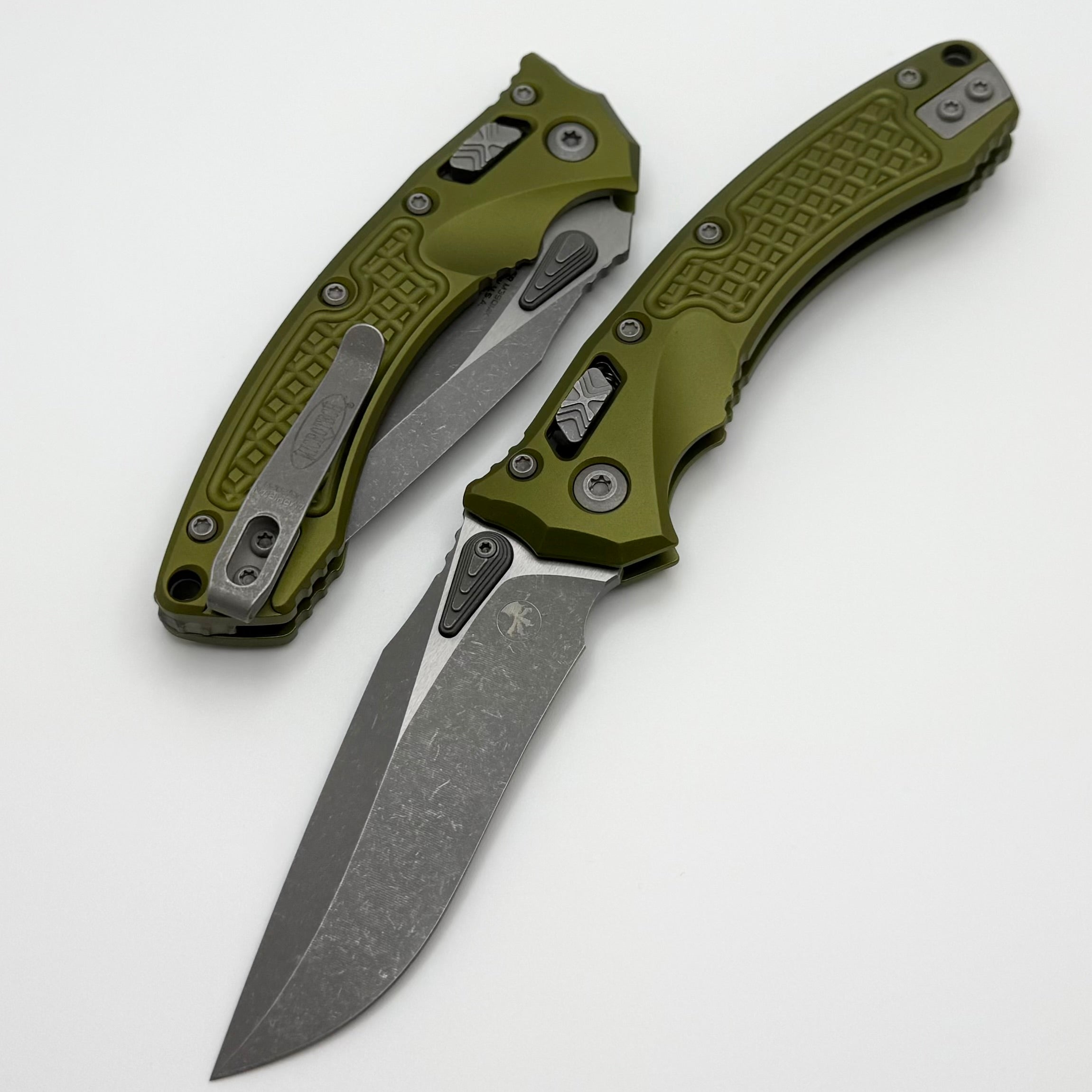 Microtech Amphibian Mini RAM LOK OD Green Frag Aluminum & Apocalyptic