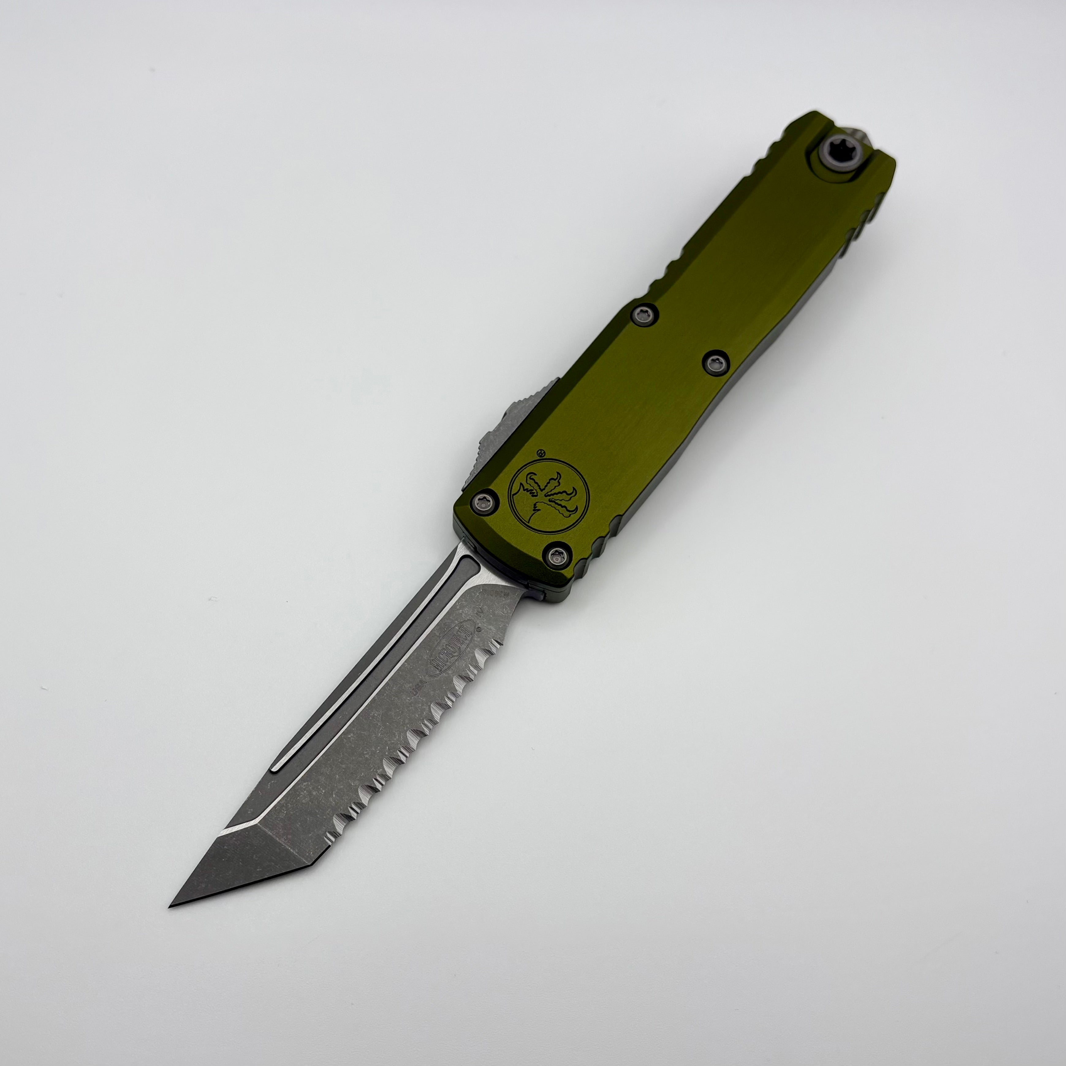 Ult Wear カーキ Microtech UTX-85 Gen IV w/ OD Green Handle & Apocalyptic Full Serrated