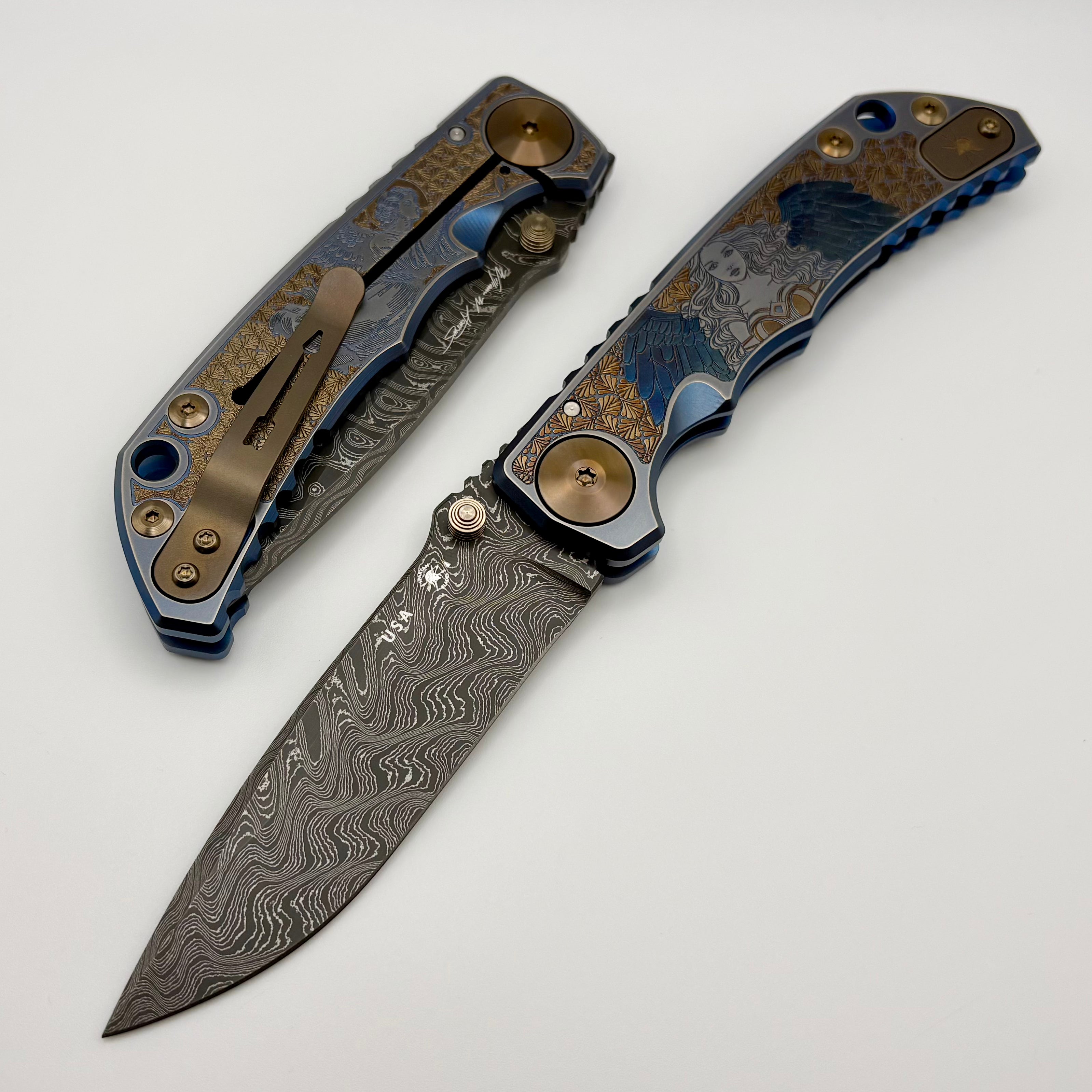Spartan Blades Harsey Folder Angel Edition & Chad Nichols Damascus