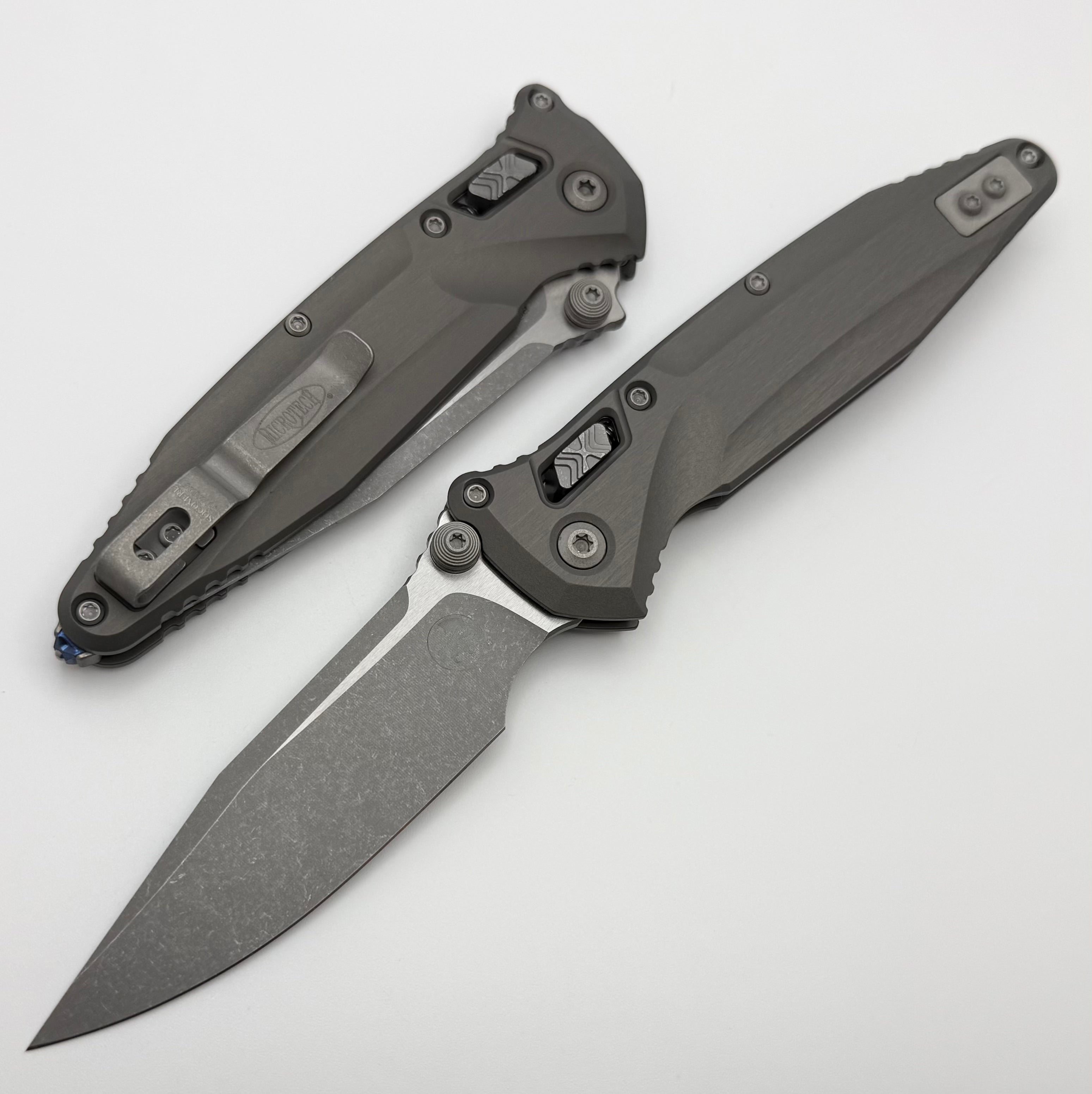 Microtech Socom Delta Ram-Lok w/ Natural Clear Aluminum Handles & Apoc