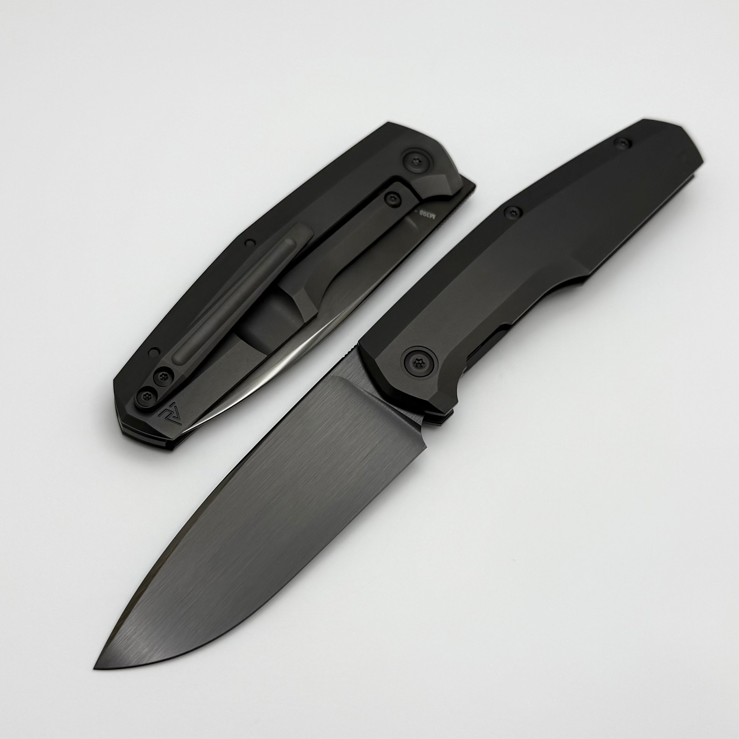 Custom Knife Factory FIF18 Tumbled DLC Titanium Handles & DLC M398