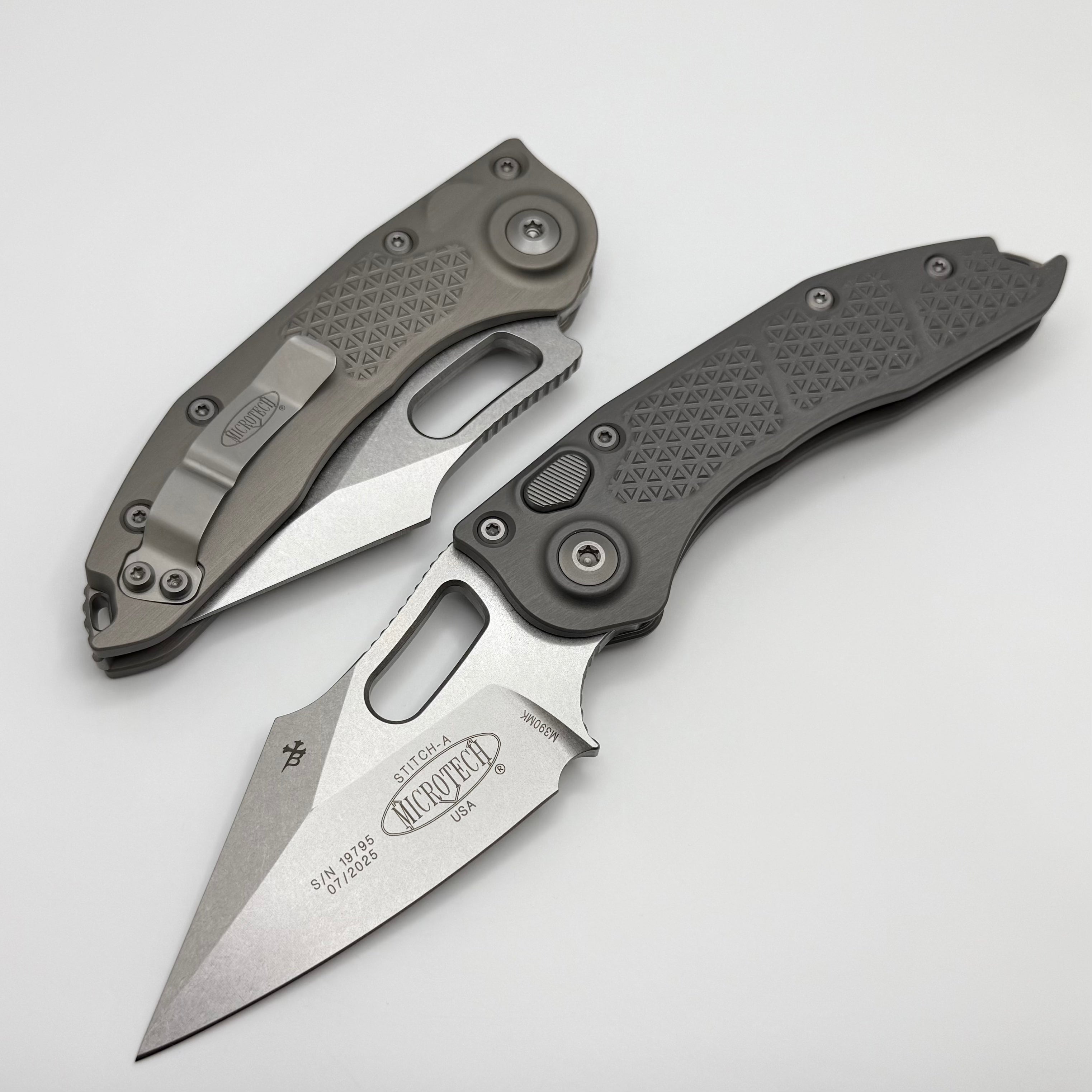 Microtech Borka Stitch Natural Clear Stonewash Standard 169-10NC