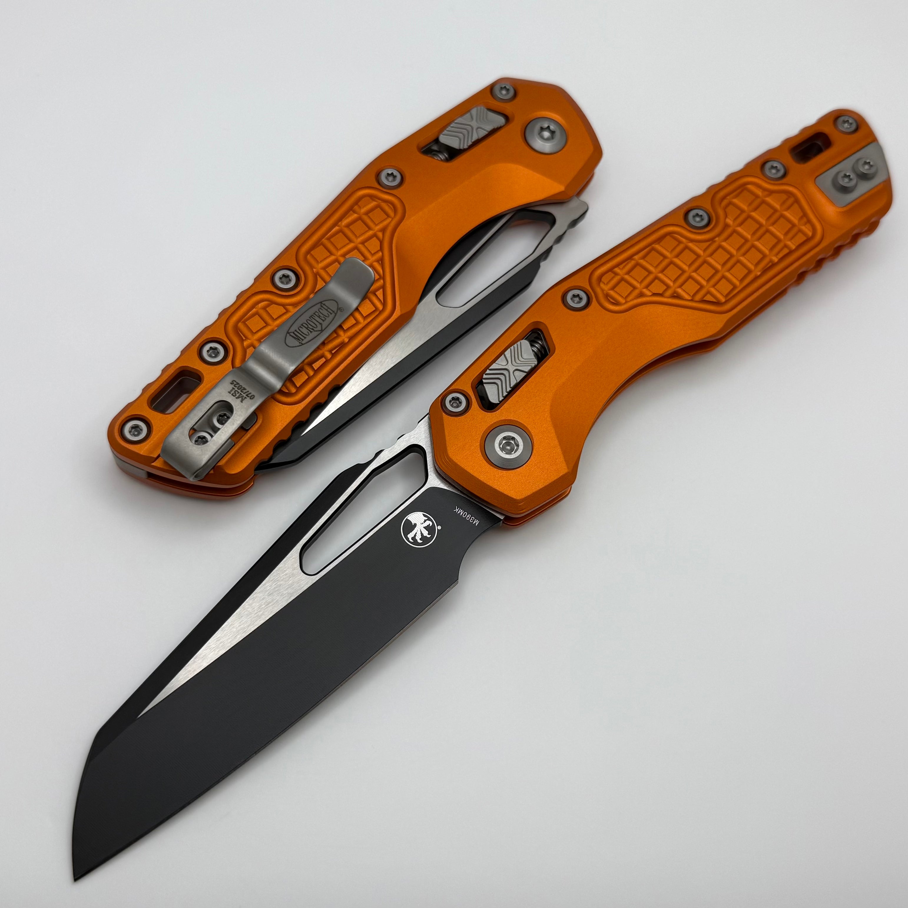 Microtech Knives MSI RAM LOK Orange Aluminum Frag Handles & Two Tone B