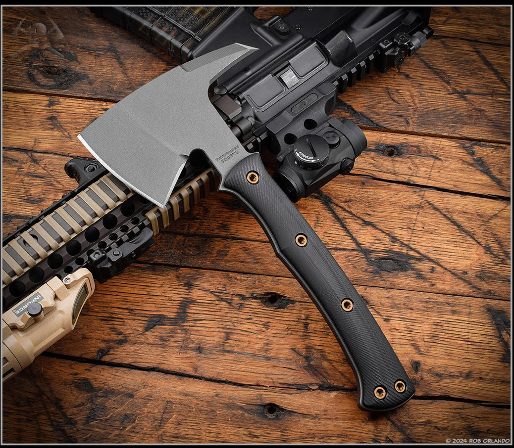 Premium Tactical Tomahawk with 1095 Steel Blade & Rosewood Handle