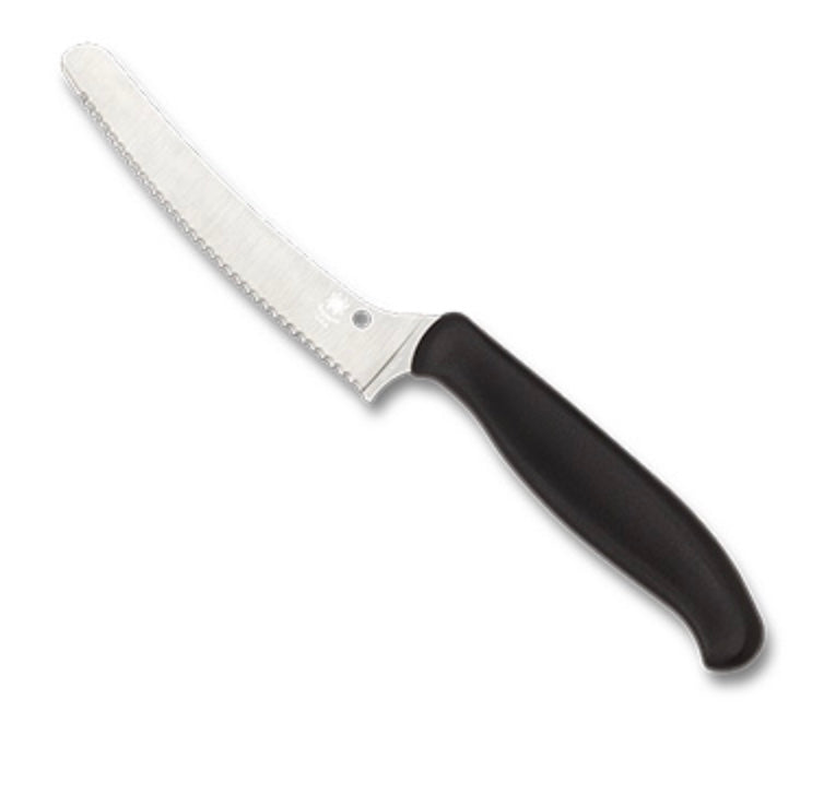 Spyderco Z-Cut Kitchen Knife w/ Black FRN & Serrated Blunt Tip CTS-BD1N K13SBK