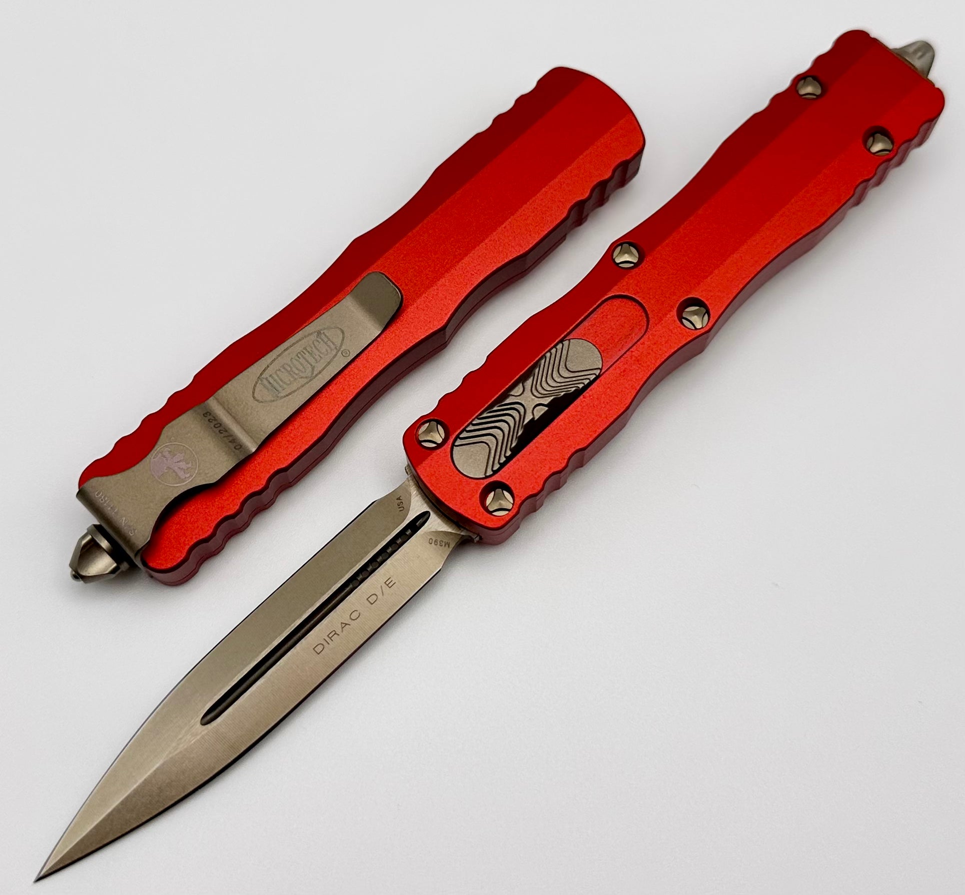 Red Double Edged OTF Knife Stainless Steel