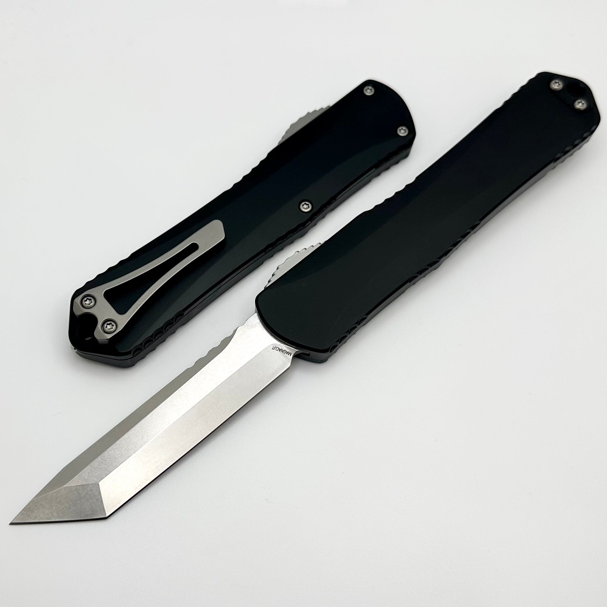 Heretic Knives Manticore X Black Handle & Stonewash Tanto MagnaCut H03