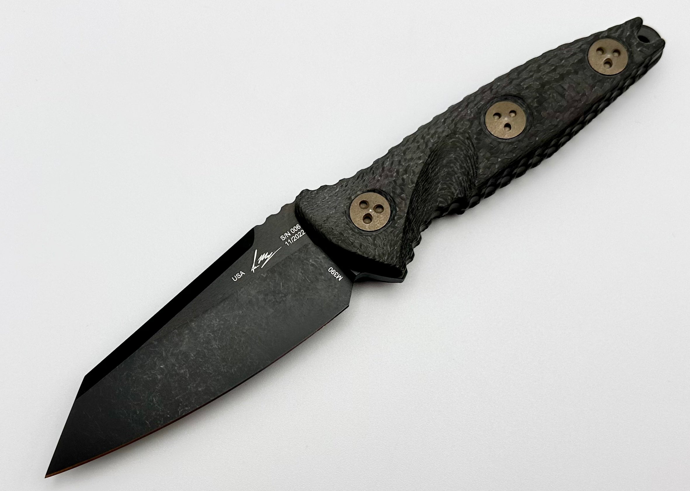 Microtech Socom Alpha Mini Warcom DLC & Carbon Fiber 93M-1DLCCFS