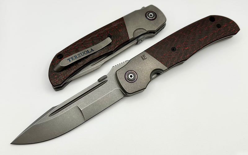 Custom Knife Factory Eagle Rock w/ Red Carbon Fiber & S90V