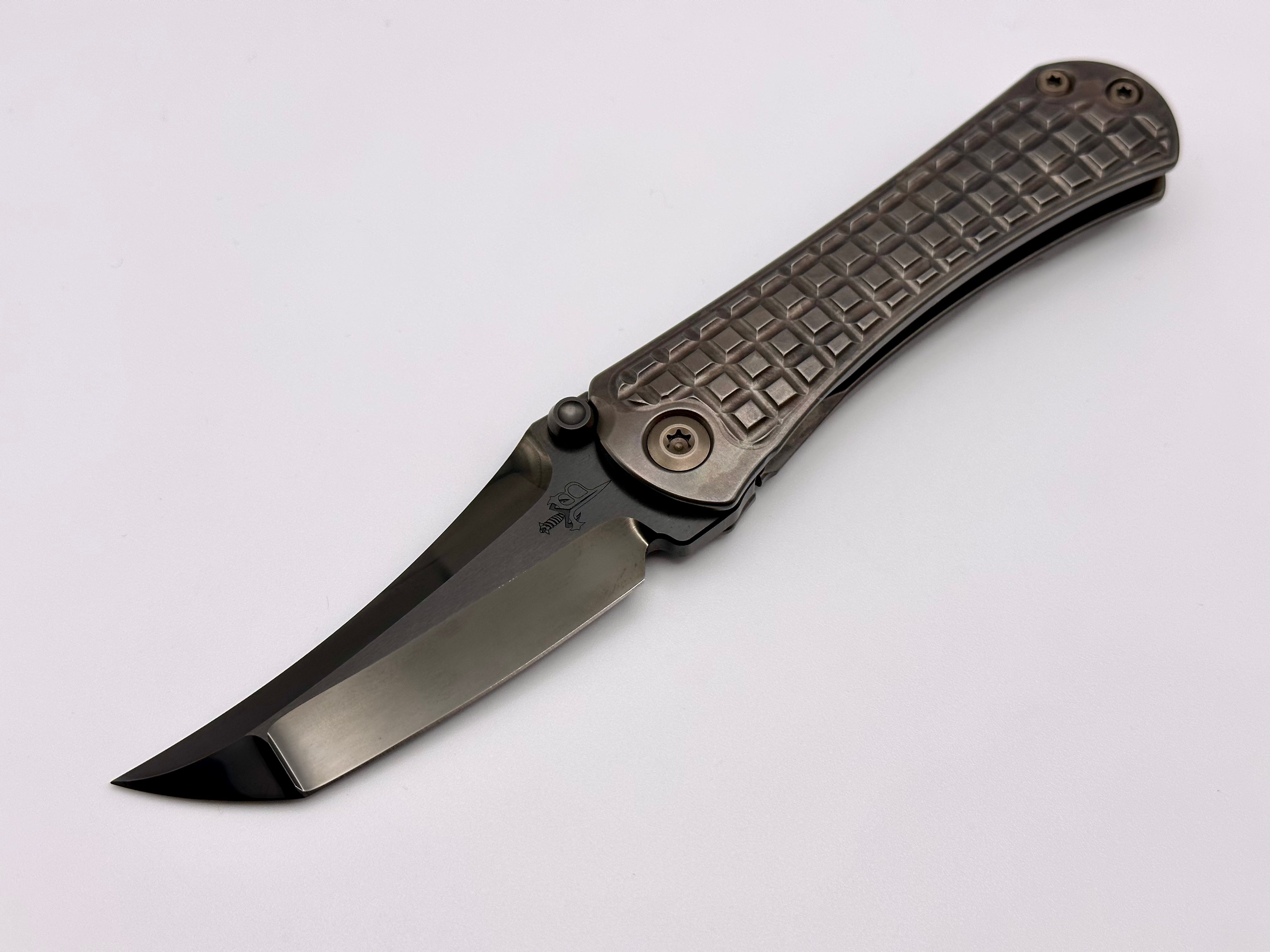 Borka Blades SBHF Custom Knife with Satin Chisel Tanto Flamed Handles