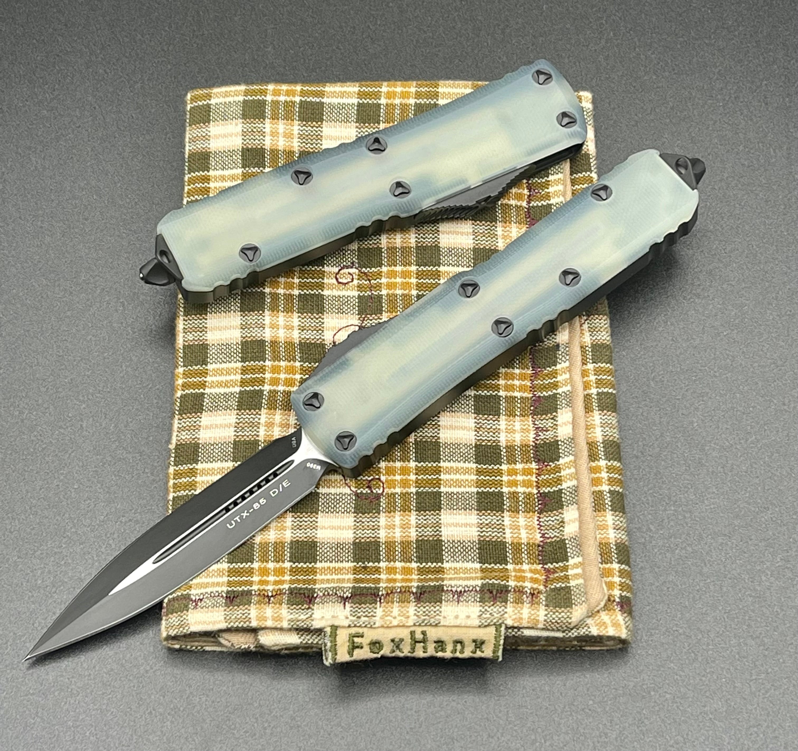 Microtech UTX-85 D/E Black Standard G10 Jade Green Signature Series 23
