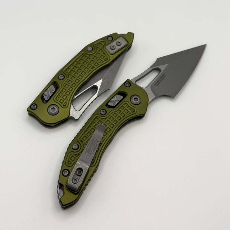 Microtech Knives Manual M-Stitch RAM LOK OD Green Frag Aluminum Handle