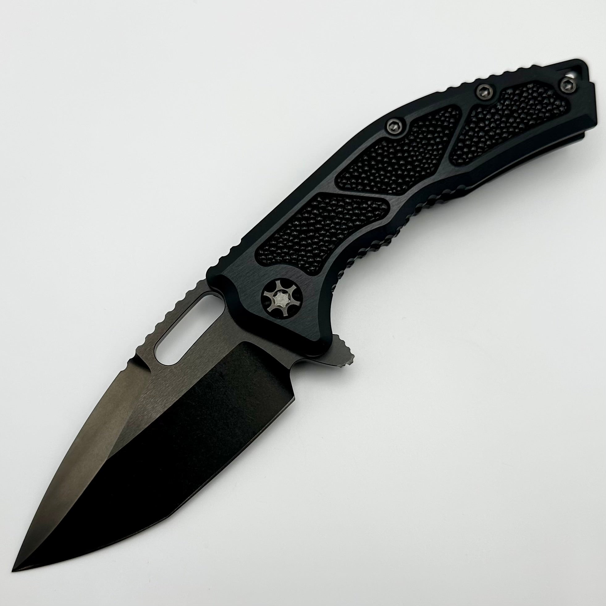 Heretic Knives Custom Medusa Manual Prototype V3 Black Aluminum Hefted