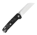 QSP Penguin Black G-10 w/ Shredded Carbon Fiber Overlay & Satin D2 QS130-T