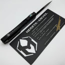 Heretic Custom NYX Aluminum Handle w/ Carbon Fiber/Abalone Inlays & Baker Forge D/E Damascus