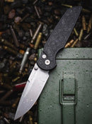 Pro-Tech TR-3 Integrity Manual Black Aluminum Topo Handles & Stonewash MagnaCut INT1105-TOPO