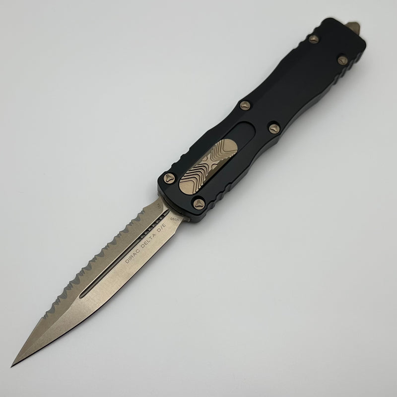 Microtech Dirac Delta D/E Bronze Full Serrated & Black 227-15 Pre Owned