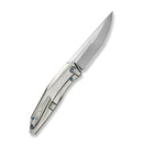 We Knife Cybernetic Top Flipper Bead Blast Titanium Handle & Polished Bead Blasted CPM-20CV WE22033-2