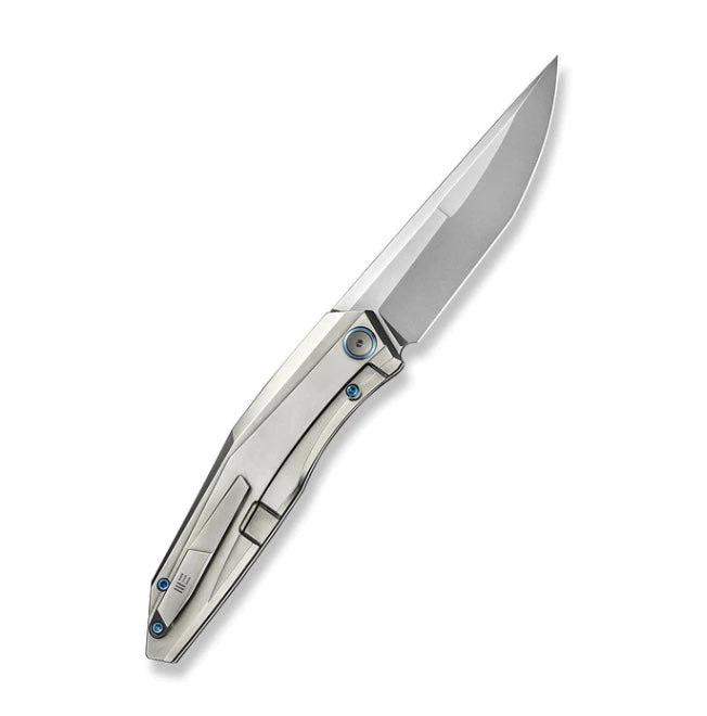 We Knife Cybernetic Top Flipper Bead Blast Titanium Handle & Polished Bead Blasted CPM-20CV WE22033-2