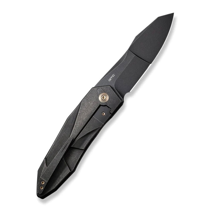 We Knife Solid Flipper Black Integral Titanium Handle & Black 20CV WE22028-1