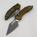 Microtech Knives Manual M-Stitch RAM LOK Tan Frag Aluminum Handles & Apocalyptic M390MK 169MRL-10APFRTA