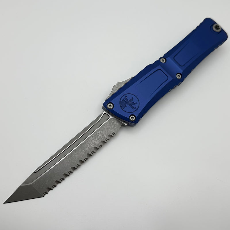 Microtech Knives Combat Troodon Gen III Apocalyptic F/S Tanto w/ Navy Blue Handle 1144-12APNA