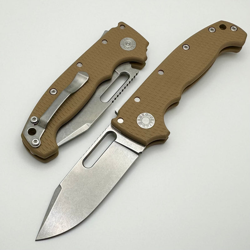 Demko Knives MG AD20S V2 Clip Point Full Flat Grind MagnaCut & Brown G-10