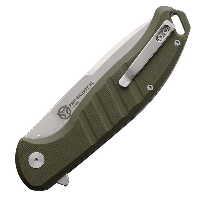PMP Knives Bigboy XL Linerlock OD Green G-10 & 14C28N PMP076
