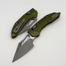 Microtech Knives Manual M-Stitch RAM LOK OD Green Frag Aluminum Handles & Apocalyptic M390MK 169MRL-10APFROD