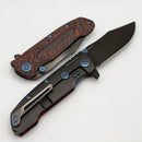 Reate Knives 9D-V2 Lava Flow Fat Carbon Handle w/ DLC Belt Satin 154CM
