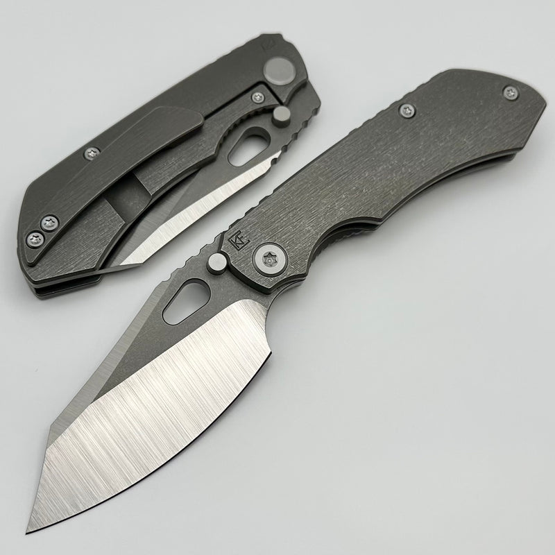 Custom Knife Factory Rotten Design Evo 4.0 Machine Grind S90V w/ Tumbled Handles