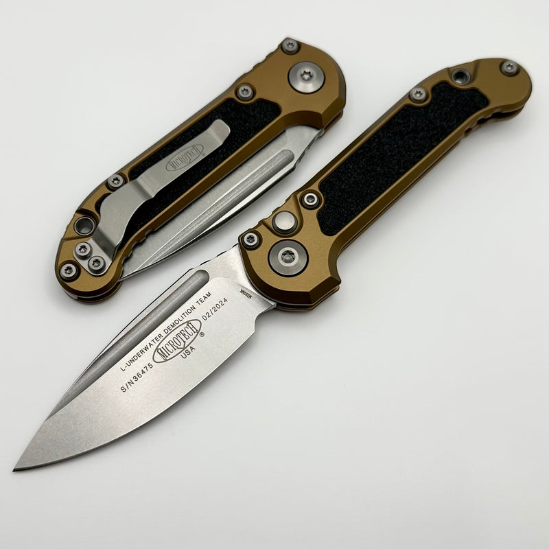 Microtech Knives LUDT Gen III Stonewash Drop Point w/ Tan Handle 1135-10TA ONE PER HOUSEHOLD