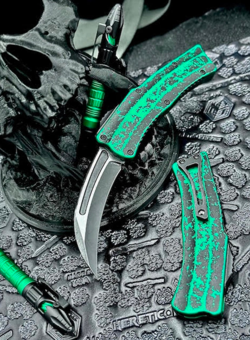 Heretic ROC w/ Battle Black Two Tone Magnacut & Breakthrough Green Handle H060-14A-BRKGRN