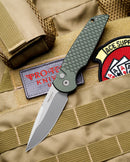 Pro-Tech TR-3 X1 Green “Fish Scale” Handle & Stonewash 154-CM TR-3 X1 SW Green