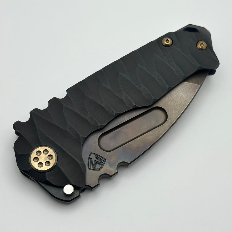 Medford Praetorian Genesis T Black Predator Handles w/ Bronze Hardware & Vulcan Tanto S45VN